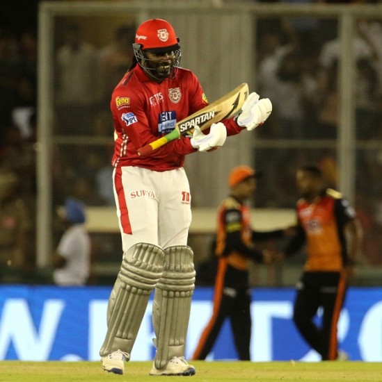Chris Gayle registered his sixth ton in the IPL when he smashed a hundred against the Sunrisers Hyderabad which the highest for an individual.