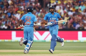 Dhawan-Rohit first pair to score three century partnerships in CT