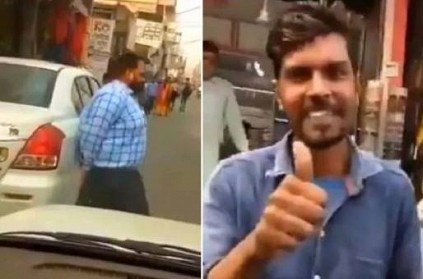 Man lifts Maruti Dzire Car Parked In His Way, then moves on