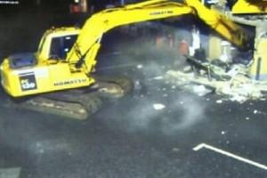 Caught On Camera! Gang Of Thieves Use JCB To Pull Out ATM Machine
