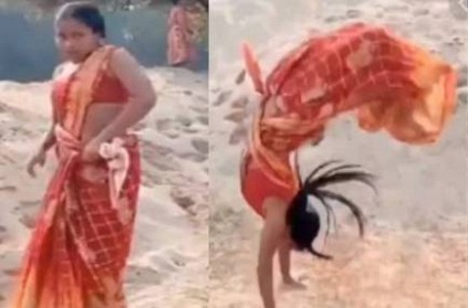 woman performs backflips in a saree with ease netizens stunned