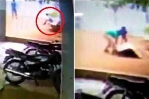 Tragic Video: Six-year-old boy dies after cement bench falls on him