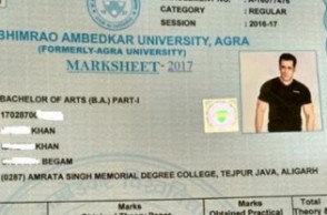 Agra University prints Salman Khan's photo in marksheet