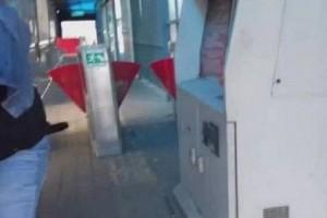 Adult Movie Plays On Fare Collection Machine At Bus Stop; People Record On Phone!