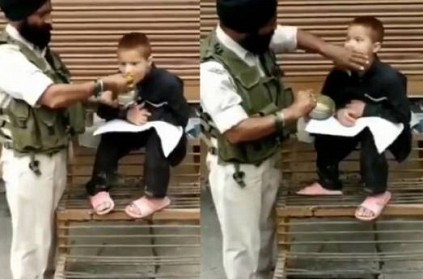 CRPF personnel in Jammu-Kashmir feeds specially-abled child: Watch