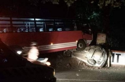 Four killed as bus collides with car in vaikom Kerala  