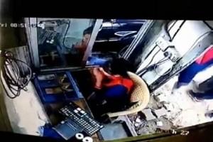 Caught on CCTV: Woman Toll Booth Worker Punched By Man