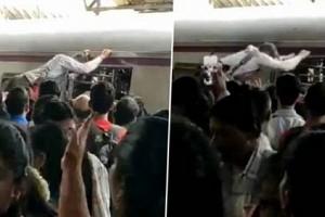 Watch Video: Man Hanging On Local Train, Gets Pushed Away By Crowd