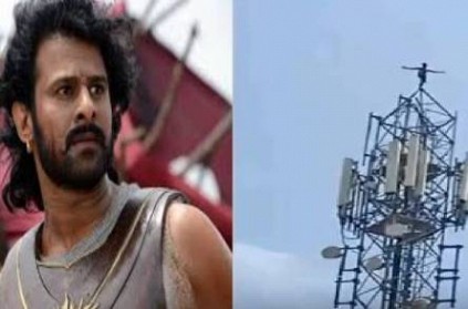Man demand to see Prabhas; climbs cell tower: Watch Video 