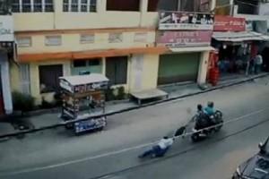 Shocking Video: Man Gets Dragged Behind Bike At High Speed After 2 Thieves Snatch His Bag