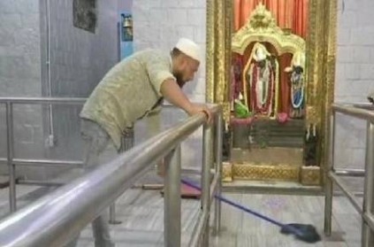 Muslim Man Saddam Hussein cleans and takes care of Ram Temple in Benga