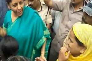 Watch Video: Nirmala Sitharaman stops car, meets woman who throws paper at her