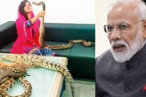 VIDEO: Woman Threatens PM Modi with Pythons and Alligator; Lands into Trouble!