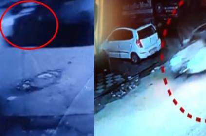 Police constable was hit by car in haryana, CCTV footage