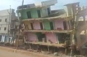 WATCH: Three-storey building collapses in seconds