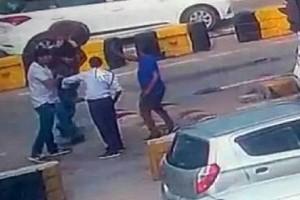 Caught On CCTV: Toll Booth Staff Falls After Man Smashes Drum On His Head  