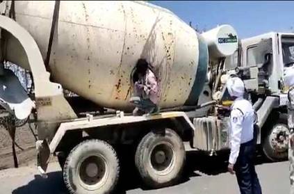 Video: Migrant Workers travel in a Hard to Breathe Mixer Truck