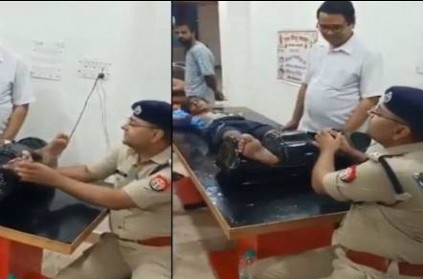 Video: SP gives foot massage to devotee, says \"it\'s serving\"