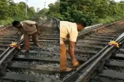 Watch Video: Man does Ayutha Pooja for Railway Tracks