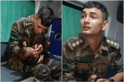 Indian Army officer feeds baby during duty; viral pic