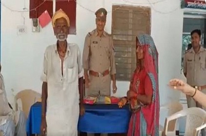 Police advise an elderly couple after a dispute between them