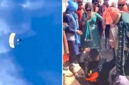 Indian groom skydives into his baraat at wedding in Mexico: Video