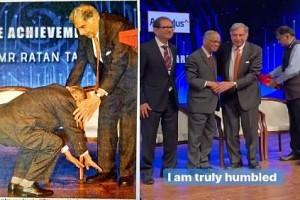 Infosys Co-founder Narayana Murthy Touches Ratan Tata's Feet!
