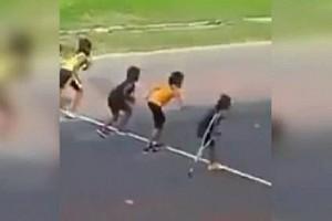 Inspiring: Video of differently-abled girl running in race goes viral!