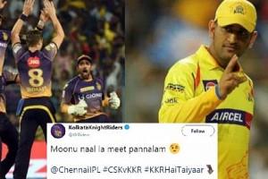 Checkout what this actor replied to KKR's threat to CSK in Twitter
