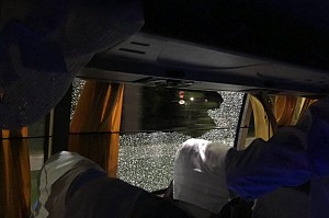 "Pretty scary having a rock thrown through the team bus" - Australian player shocked