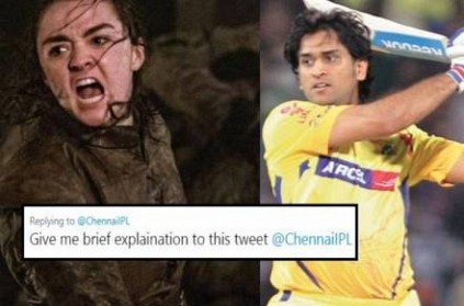Check how CSK posted Game Of Thrones quote to deny Dhoni\'s retirement
