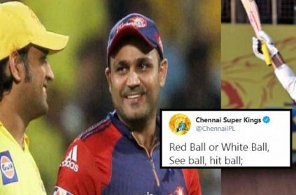 Check Sehwag\'s special reply in Tamil for CSK\'s birthday wish
