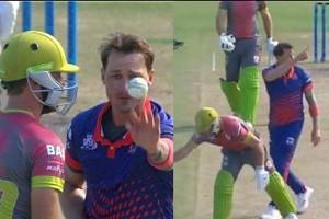 Watch: Batsman Accidentally Hits Bowler, He Reacts By Throwing Down The Stumps