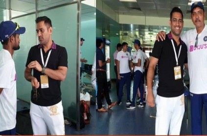 Dhoni in Ranchi Indian team dressing room after SA win