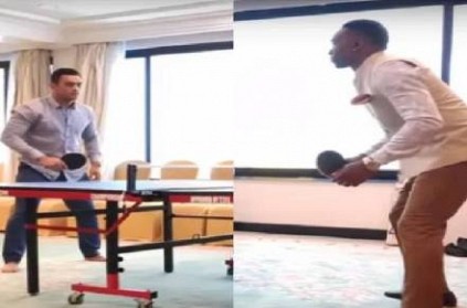Dhoni takes on CSK Dwayne Bravo in table tennis match: Watch