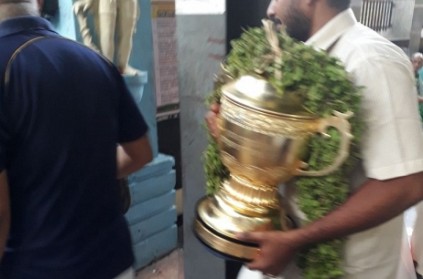 IPL trophy taken to famous temple in Chennai for blessing