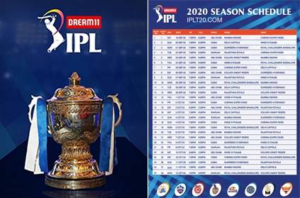 Ipl2020 schedule announced by bcci csk mi opening match