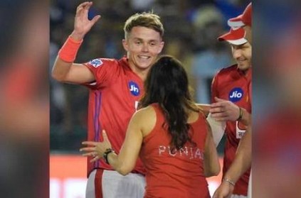 Sam Curran along with Preity Zinta do a Bhangra move after dramatic w