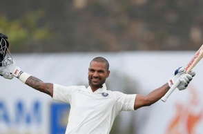 Shikhar Dhawan scores 5th Test century for India