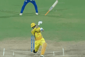 Watch Video !!! MS Dhoni throws away his bat and gets caught but gets lucky!!!