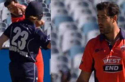 Wes Agar escapes deadly shot by batsman in Aus one-day cup