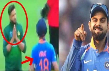 What is this Pak bowler requesting Kohli with folded hands