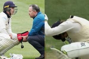 Video: Batsman Gets Hurt 3 Times On Field, Stays Calm Scores 82 Runs With Pain!