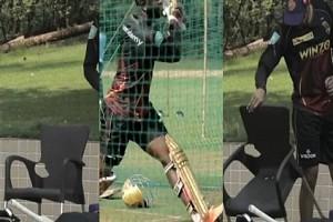 SHOCKING: Andre Russell breaks plastic chair in practice session!