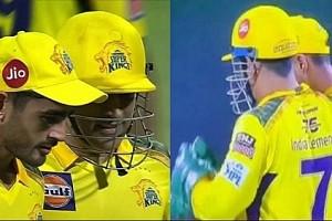 CSK Dhoni's gesture towards this young player after he drops 2 catches is winning hearts!