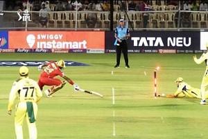 MS Dhoni runs out Bhanuka Rajapaksa with a diving direct hit - Watch!