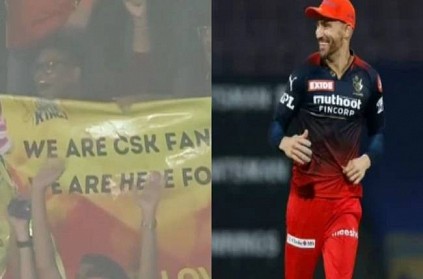 CSK fans\' banner to Faf du Plessis in KKR vs RCB match goes viral