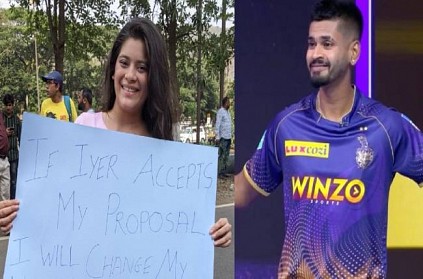 Fan girl proposal to kkr captain shreyas iyer gone viral