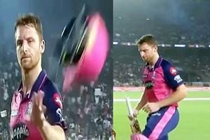 VIDEO: Jos Buttler throws helmet, hurls gloves after getting out in IPL final!