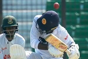Vishwa Fernando cops a blow on the helmet by a vicious bouncer from Shoriful Islam!